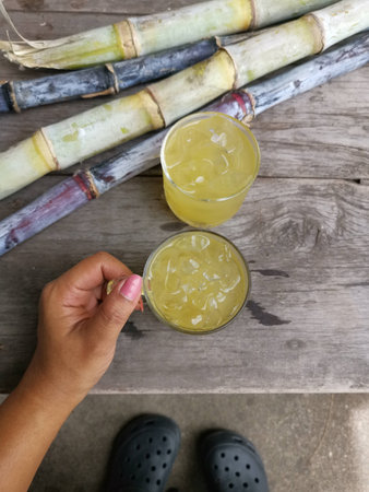 Fresh cane drink with iceの写真素材