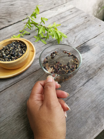 Tea goji berry black wolfberries dried fruit.