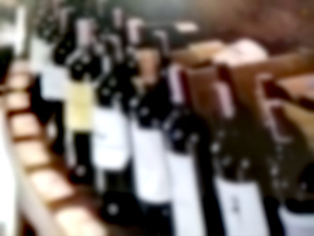 Blurred of wine bottle drink