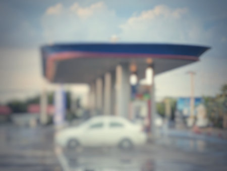 Blurred of gas station serviceの写真素材
