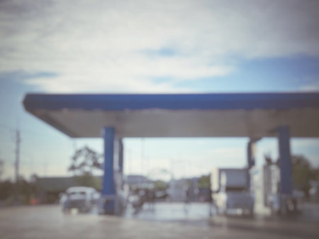 Blurred of gas station serviceの写真素材