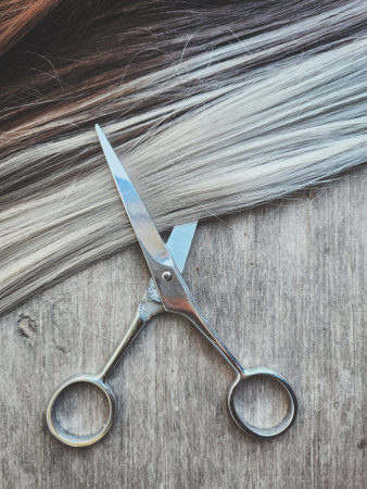 Close up of hair cutting scissorsの写真素材