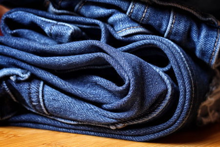Blue jeans background or textureの写真素材