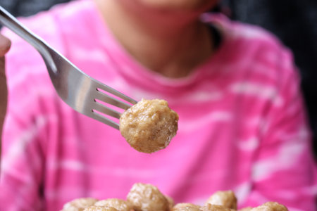 Close up of meatballs homemadeの写真素材