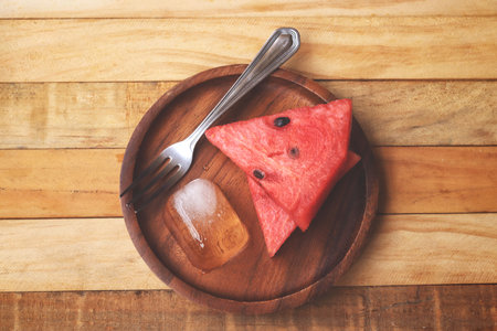 Fresh watermelon summer tropical fruit and icedの写真素材
