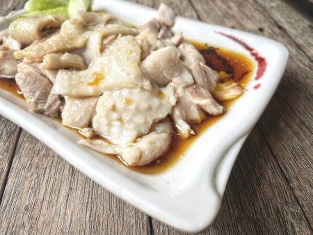 Chicken steam delicious Singaporean foodの写真素材