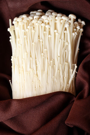 Golden needle mushroom close upの写真素材