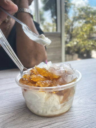 Coconut milk ice cream Thailand style