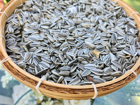 Close up of sunflower seedsの写真素材