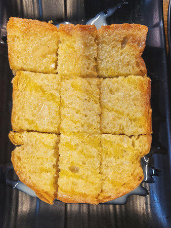 Slice toast bread loaf and butter breakfastの写真素材