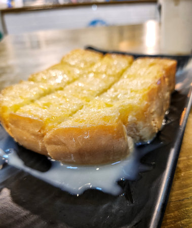 Slice toast bread loaf and butter breakfastの写真素材