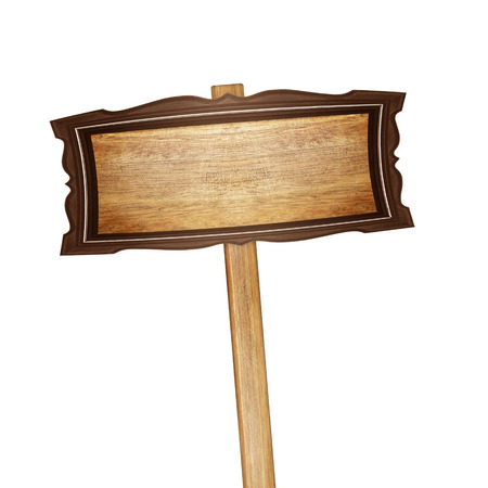 Wooden sign isolated on white. Wood old planks sign.の写真素材