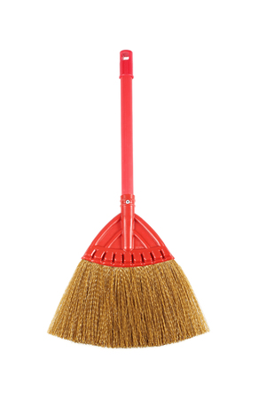 Broom red on white backgroundの写真素材