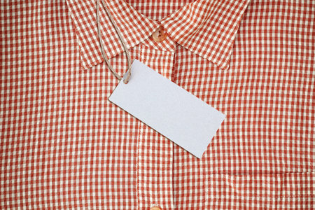 Price tag on a finest-quality shirt - close up