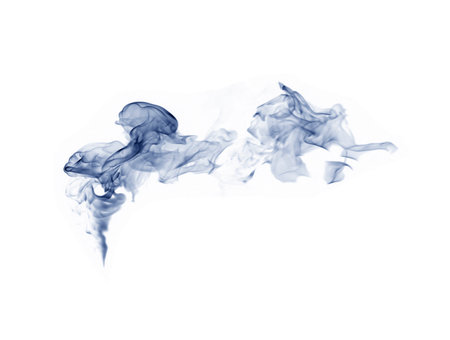 Smoke black fire flame hot burn white background.の写真素材