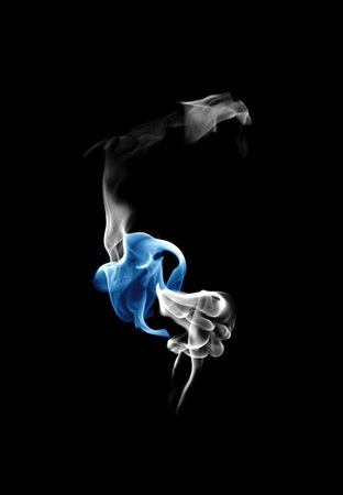 Smoke on a black background.の写真素材
