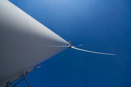 Close-up ecological windmills to generate electricity in a natural environmentの写真素材