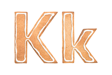 Gingerbread alphabet font. High quality, real cookies lettersの写真素材