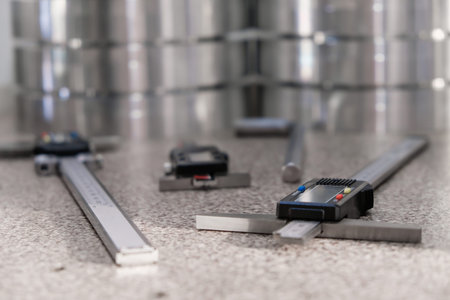 Electronic caliper. Close up, depth of field, selective focus