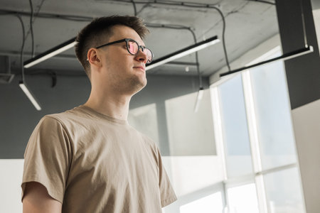 Modern Office: Portrait of Stylish Developer, Data Analysis and Creative Designer. Digital...