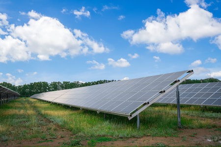 Solar panel, photovoltaic, alternative electricity source - concept of sustainable resources....
