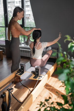 Pilates Instruction A Comprehensive Focus on Enhancing Fitness and Flexibility in Your Lifeの写真素材