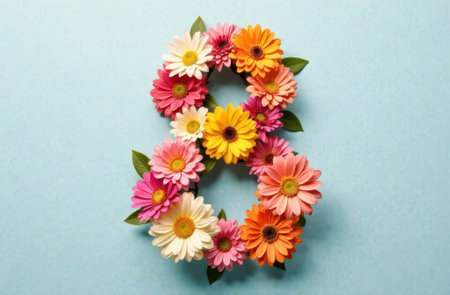 A Beautiful Floral Number 8 Arrangement Perfect for All Types of Celebrations and Eventsの素材