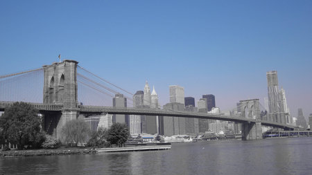 Brooklyn bridge and NYCのeditorial素材