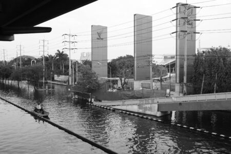 Flood on the main street in Bangkok Thailand Year 2011のeditorial素材