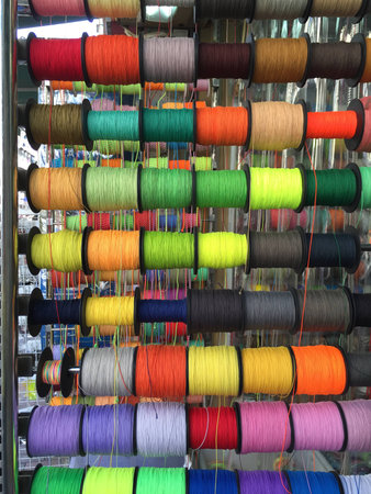Many color on thread.の写真素材