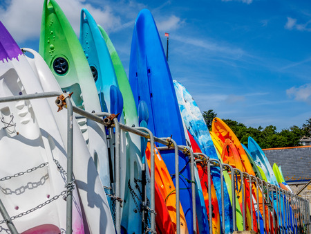 Kayaks in storage - Lyme Regis, Dorset, Englandのeditorial素材