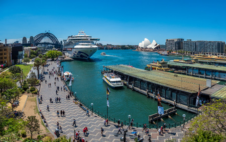 Busy Circular Quay in Sydney, Australia.のeditorial素材