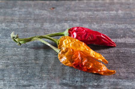 Yellow and red chillies 