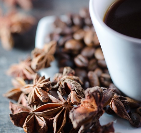 Coffee with spicesの写真素材