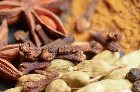 Anise, cloves, cardamom and paprika
