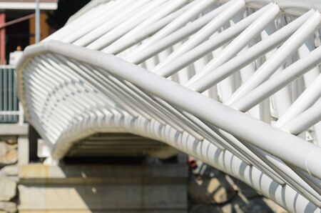 Arch bridge with trussesの写真素材