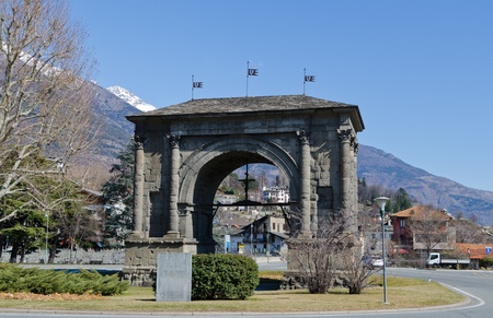 Arch of Augustus - Aosta - 25 B C の写真素材