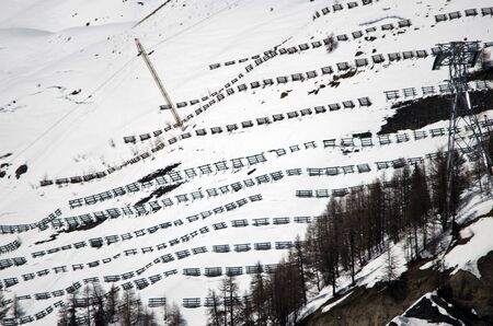 Metal protectors for landslides and avalanchesの写真素材