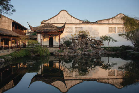 Canglang Pavilion(Surging Wave Pavilion) Garden in  Suzhou,Jiangsu,China
is one of the Classical Gardens of Suzhou that are jointly recognized as a UNESCO World Heritage Site.のeditorial素材