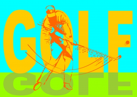 Conceptual illustration about golf  Poster for amateur golf championship のイラスト素材