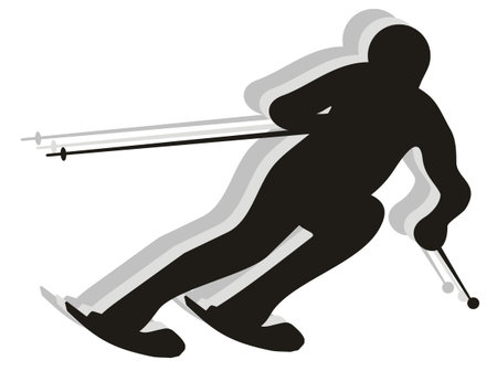Skier competing in a raceのイラスト素材