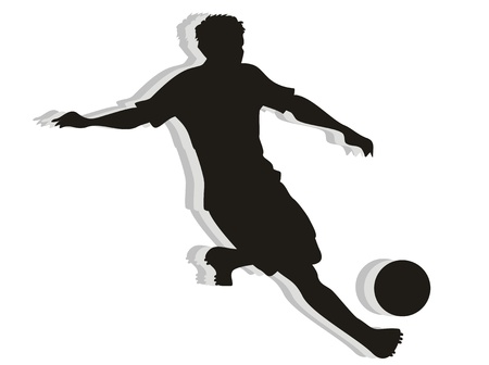 Illustration of a Soccer player kicking a ballのイラスト素材