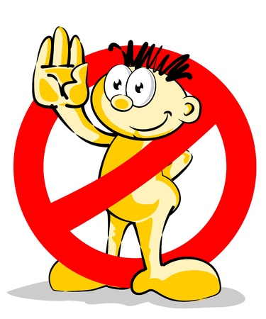 Little man that STOP you from doing the wrongのイラスト素材