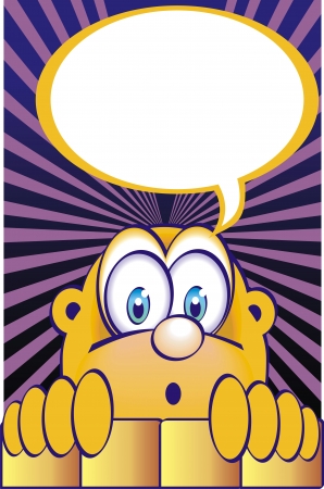 Looking over the fenceのイラスト素材