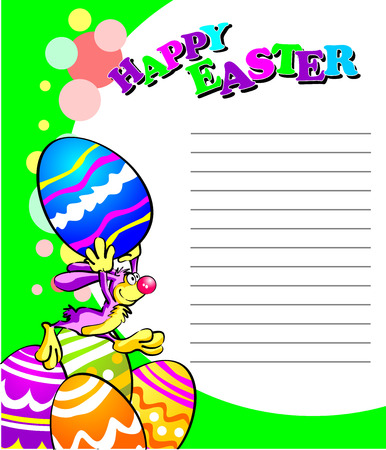 Easter postcard with space for you to write your message of greetings.のイラスト素材