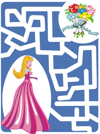 Maze Game for girls: Help the princess to find a way to bouquet of flowers!のイラスト素材