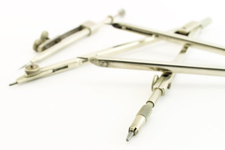 A set of drawing tools on a white background.