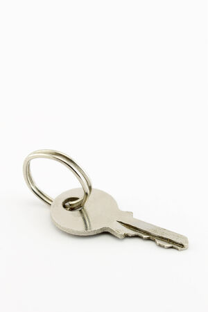 Steel key isolated on white .の写真素材
