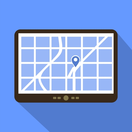 GPS Tablet Icon Vector Illustration.のイラスト素材
