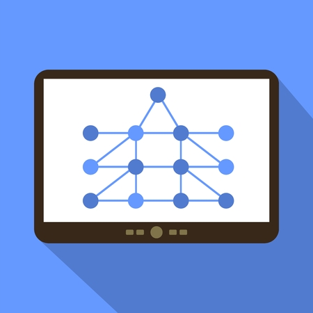Network Diagram Tablet Icon Vector Illustration.のイラスト素材